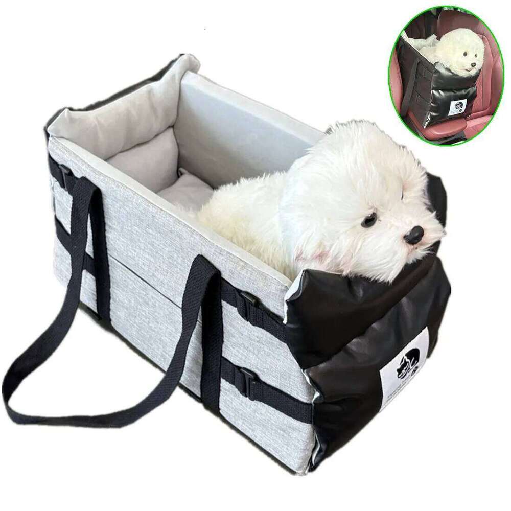 Car Safety Pet Seat Leather, For medium/Small Dogs Travel Central Control Cat DogBed Transport Dog Carrier Protector DogBags 26H0130