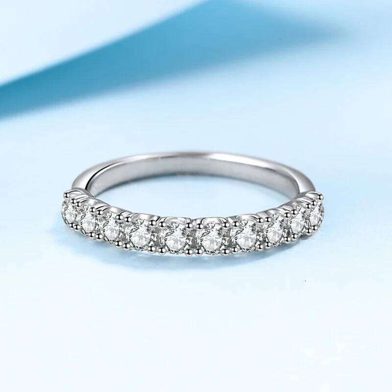 NeeTim 2.5mm 3mm Full Moissanite for Woman Wedding Jewelry 925 Sterling Silver Diamond Rings Engagement Promise Band Gifts XJ260130