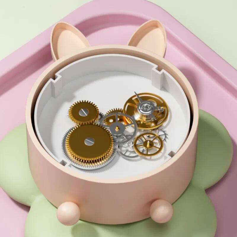Korean Cute Cartoon Rabbit Ear Creative Metal Alarm Watch Children's Wake-up Clock Bedroom Quiet Bedside Ornaments W260130