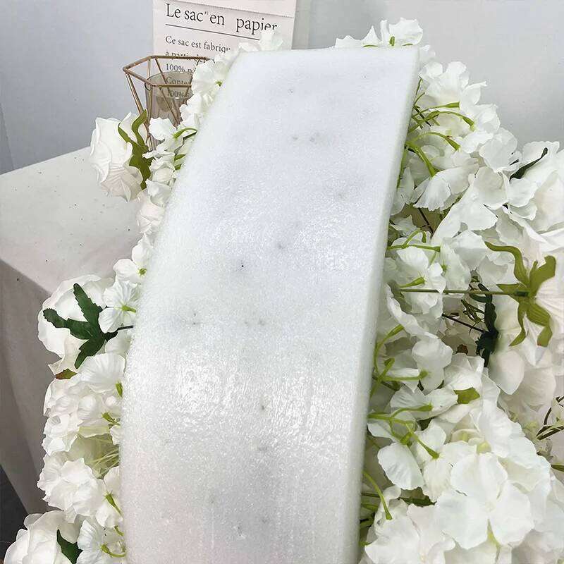 New Luxurs White Rose Sofa Table Runner Flower Row Wedding Backdrop Decor Floral Arrangement Party table Window Display Props Y260130