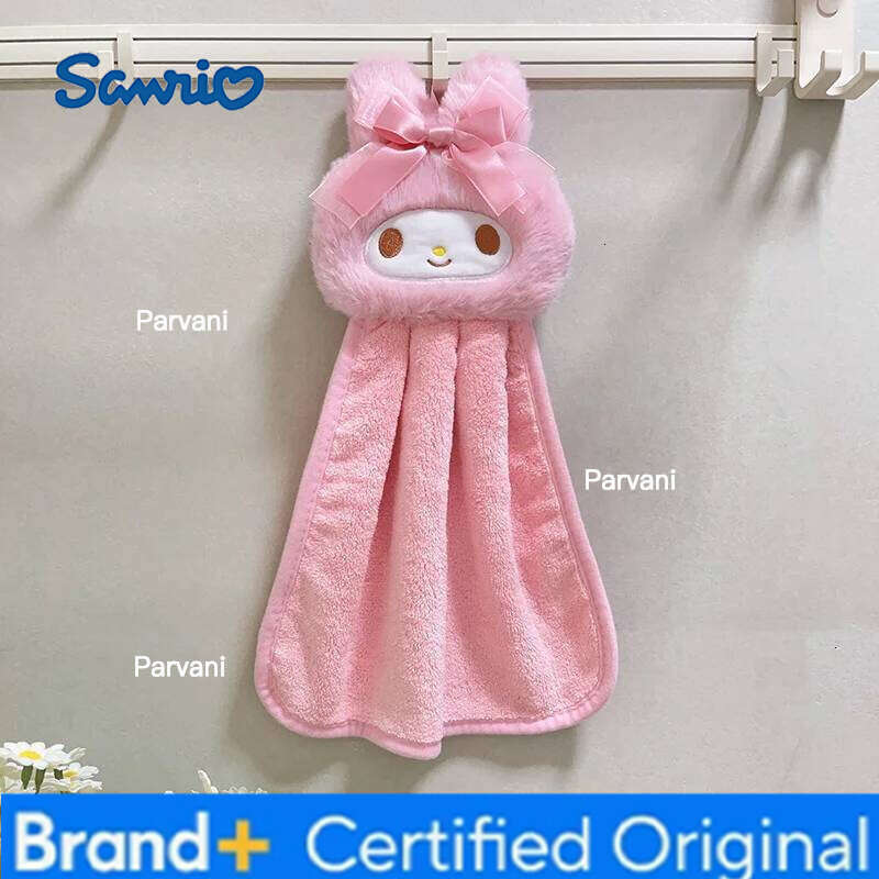 Sanrio Cute My Melody Hangyodon Towels Home Bathroom Kitchen with Hanging Loop Thickened Speed Dry Absorbent Hand Cloth H260130