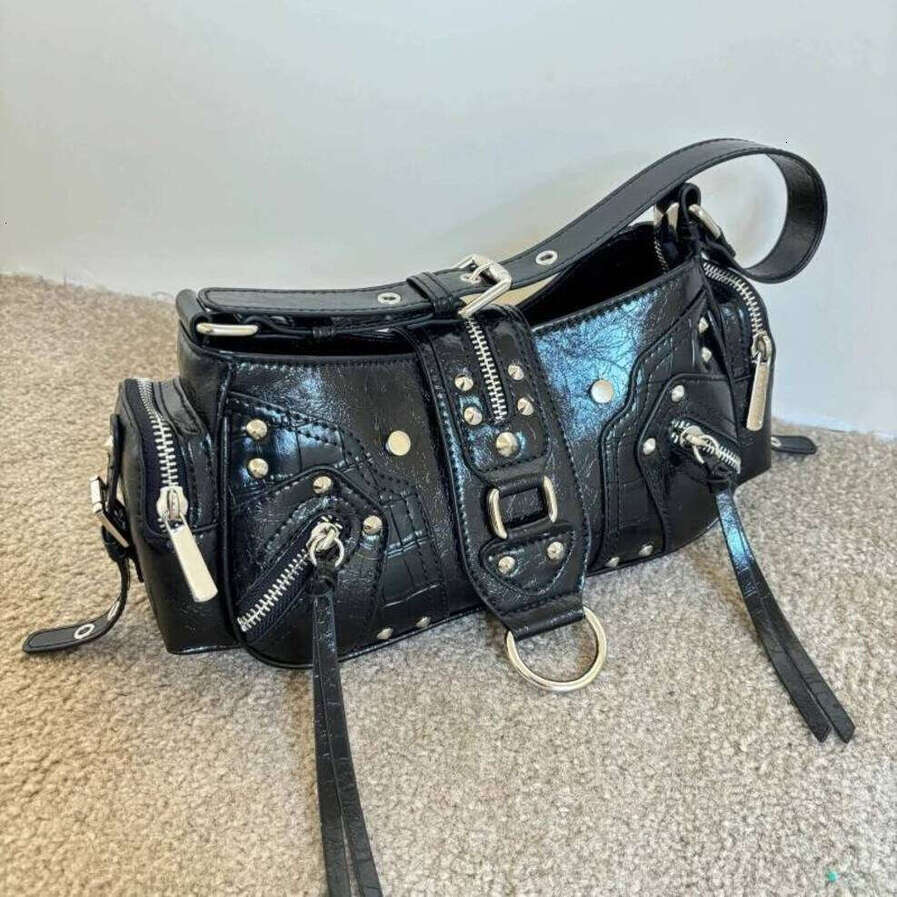 OLOEY NEW Underarm Bags For Women Luxury Creativity Handbag Purses New In Vintage PU Leather Rivet Decoration Shoulder Crossbody High-End Single-Shoul