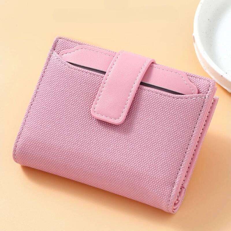 Fashionable Women's Folding Short Wallet High Quality PU Leather Zipper Coins Purses Solid Color Versatile Pouch Bag Card Holder Z260130