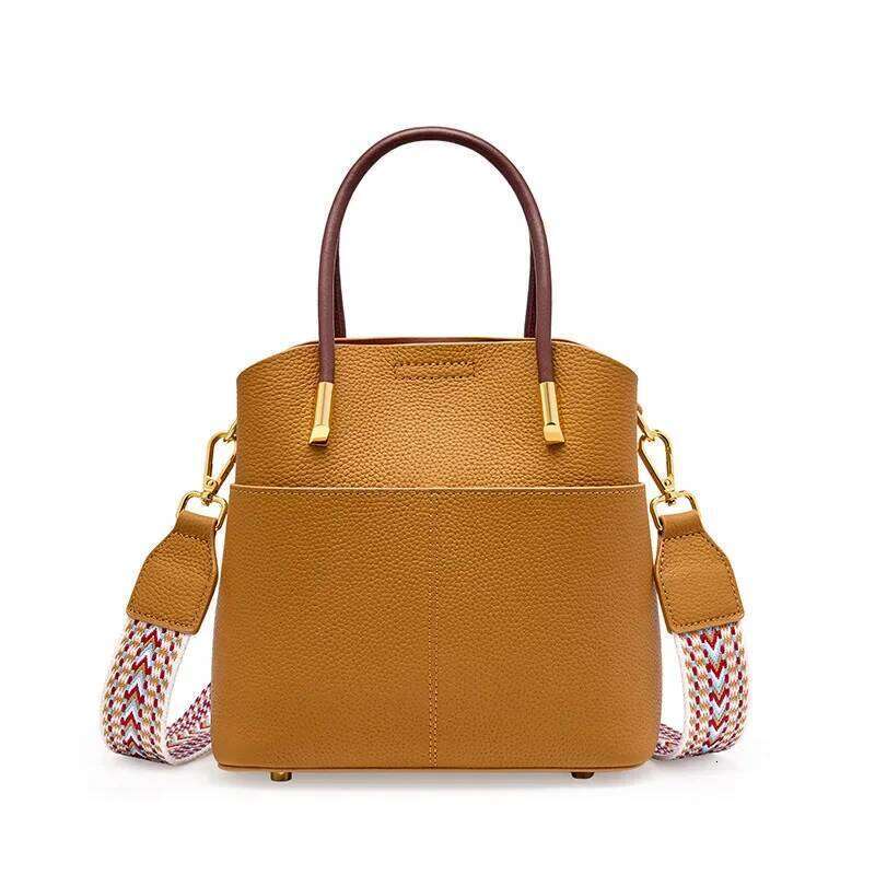 2025 Niche Genuine Leather Ladies Luxury Designer Bucket Women Handbag High Quality Casual Crossbody Cowhide Bag Female