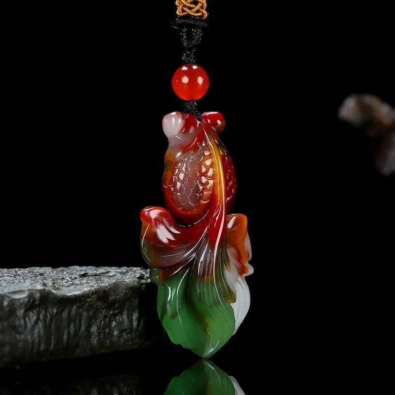 Natural Colorful Jade Rich Goldfish Have Been More Than Men's and Women's Sweater Chain Pendants for Years Z260130