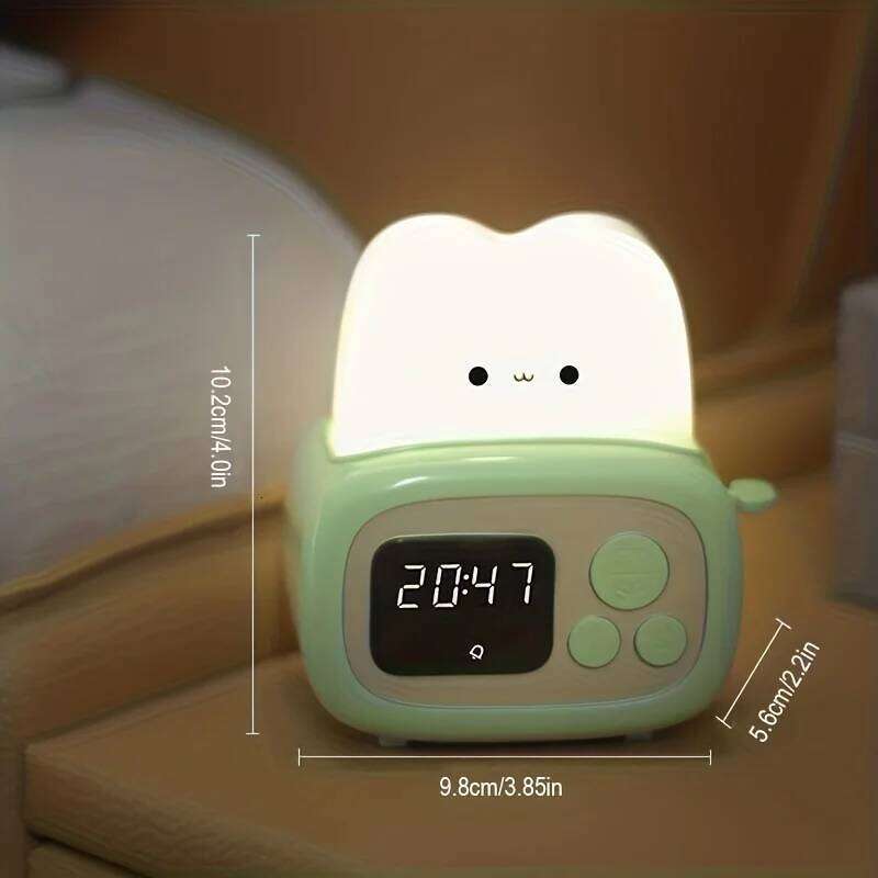 1pc Time toaster night High appearance level Bedside cute sleeping light cartoon mini alarm clock W260130