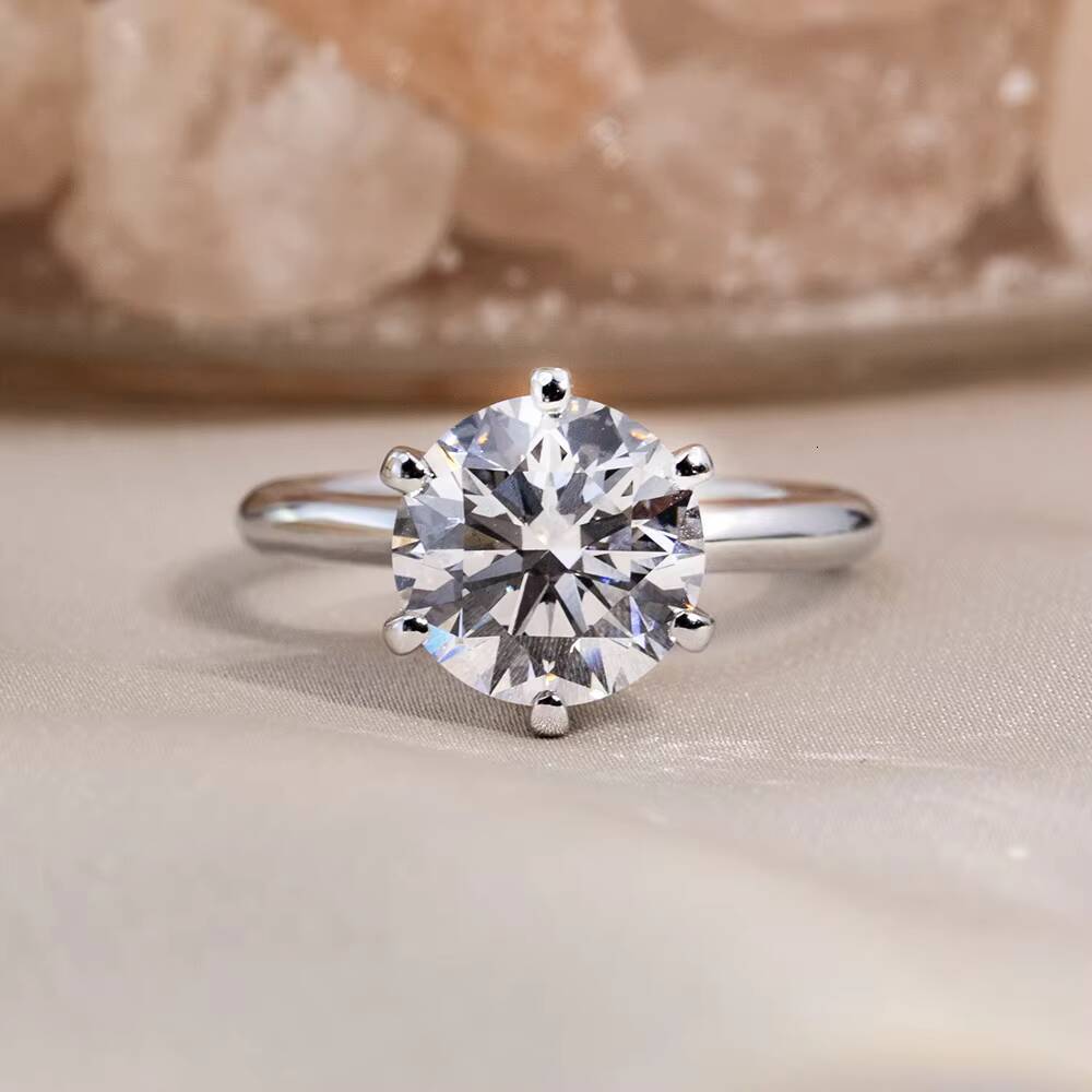 Ready to Ship MSR-058 18k Gold Engagement Ring Jewelry 301CT E VVS2 Round Lab Grown Diamond Ring