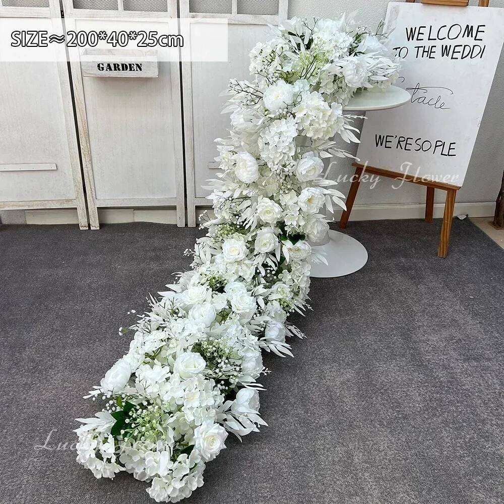 2m Luxury Artificial Flowers Runners Wedding Background Table Centerpiece Row Wall Arch Flower Arrangement Decoration W260130