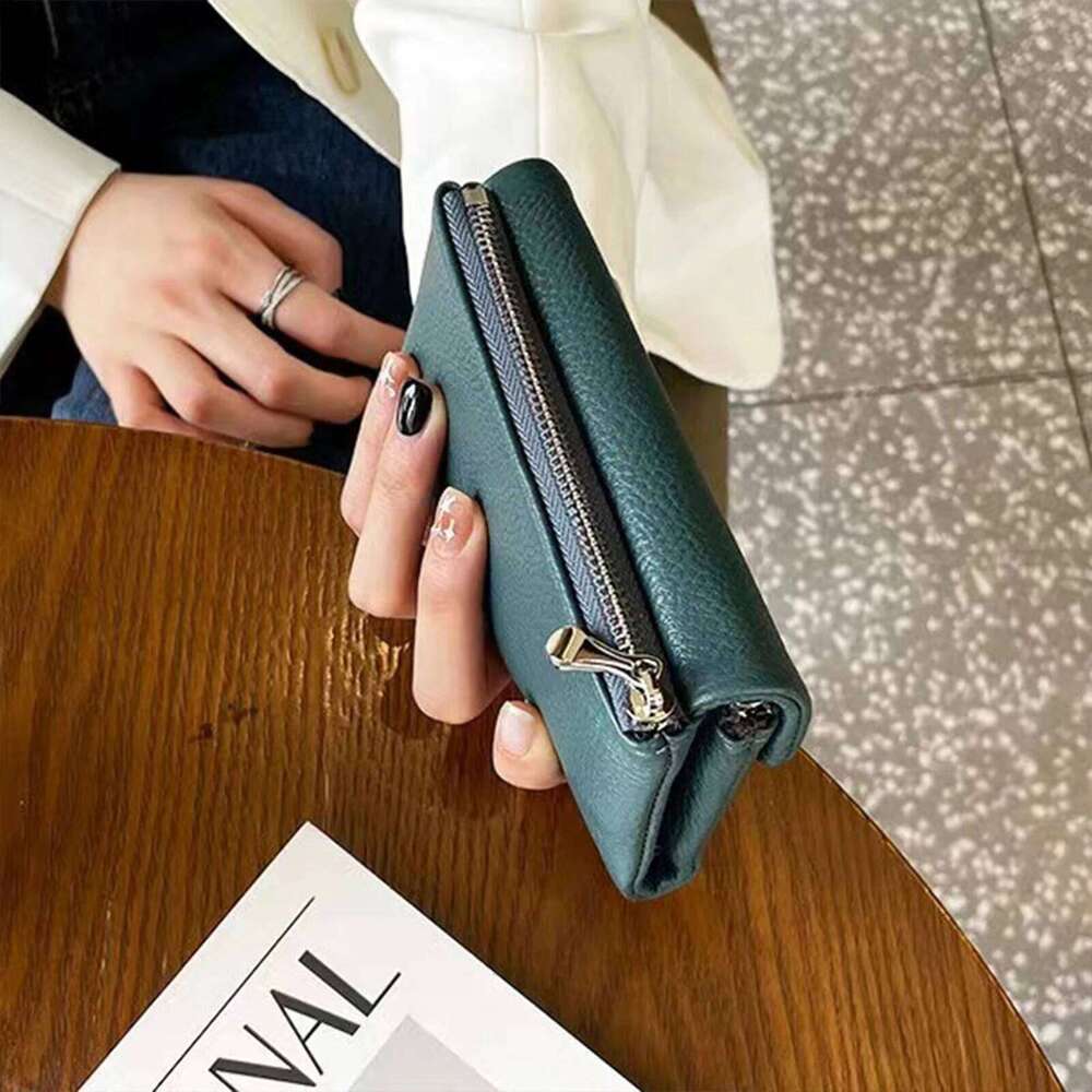 Short Wallets for Women Genuine Cow Leather Coin Purse New Soft Cowhide Wallet Card Holder Fashion Solid Color Handbag Z260130