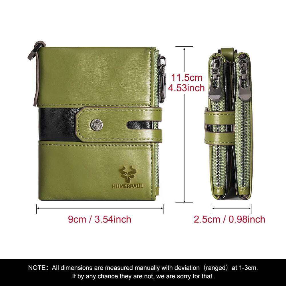 HUMERPAUL Top Layer Leather Women Wallets RFID Blocking Credit Card Holder Fashion Ladies Versatile Coin Purse Money Clip Z260130