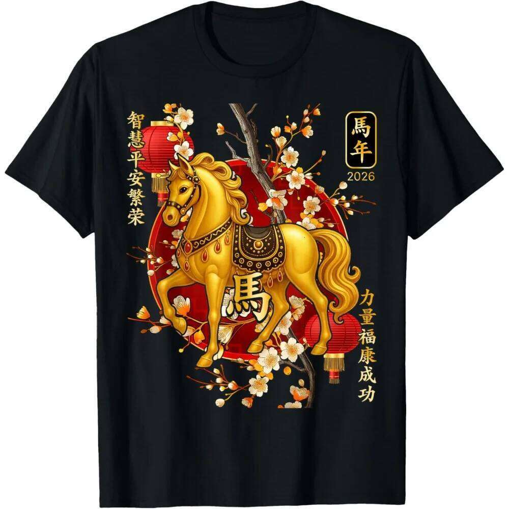 of The Horse Lunar New Year Chinese Men Women Unisex Family Party Casual Fashion T Shirt Oversized Tops Y k Clothes luanyun