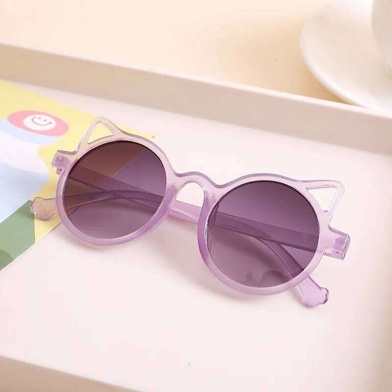 Cute Cat Ears Kids Sunglasses for Girls And Boys Cartoon Outdoor Sun Protection Vintage Children's Glasses H260130