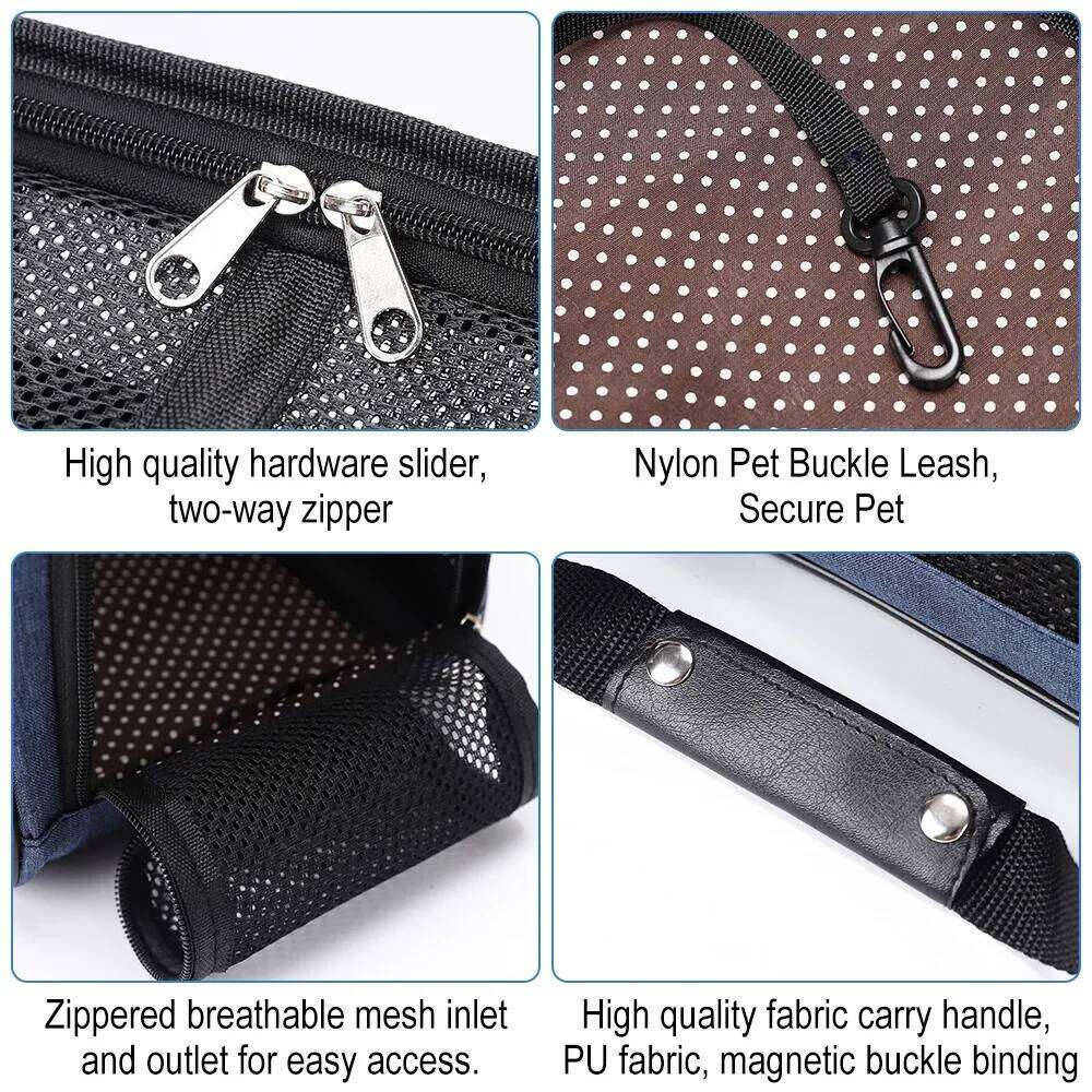 Carrier Soft Side Backpack Cat Carriers Dog Bags Collapsible Travel Pet Outing Bag 26H0130