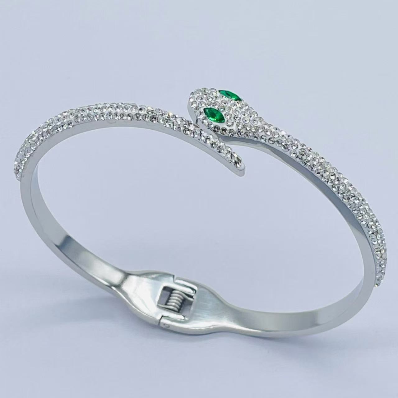 Bracelet And Fashion Same Style Personality Snake-Shaped Titanium Steel For Women New White Snake Open Bracelet Jewelry Cool