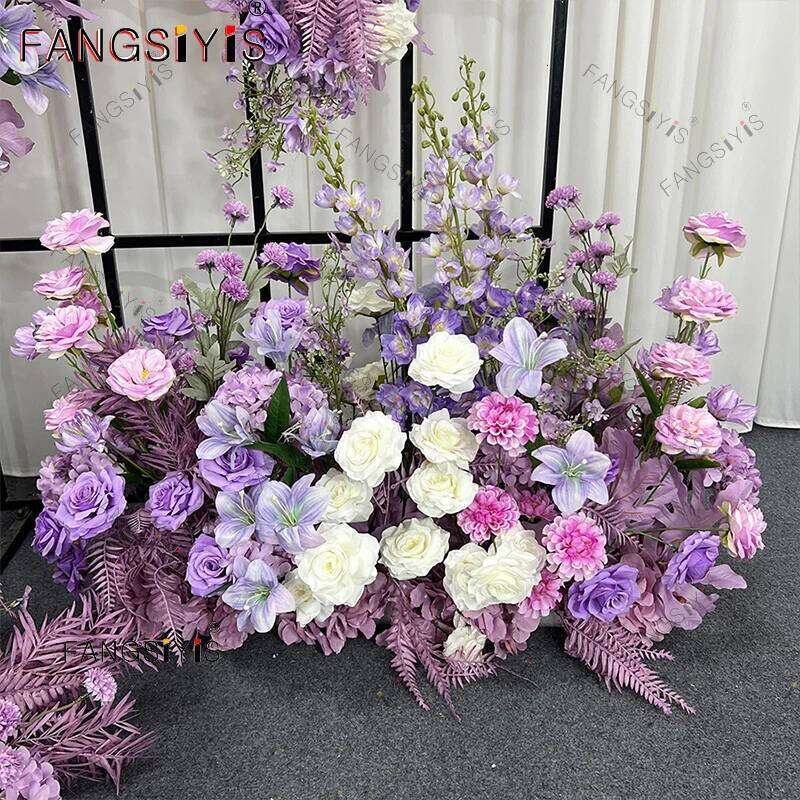 Artificial Purple Lavender Hydrangea Hang Row Romantic Wedding Backdrop Arch Decor Aisle Flower Welcome Floral Party Prop Y260130