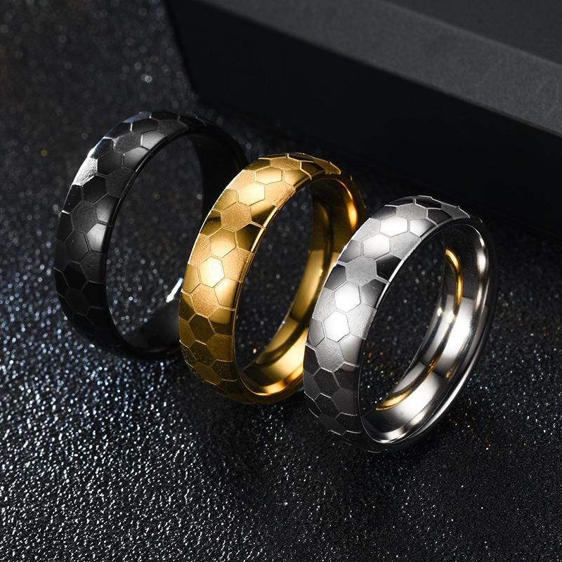 Fashion Jewelry Corrosion New Football Ring Pattern Source Manufacturer Unisex Couple Rings