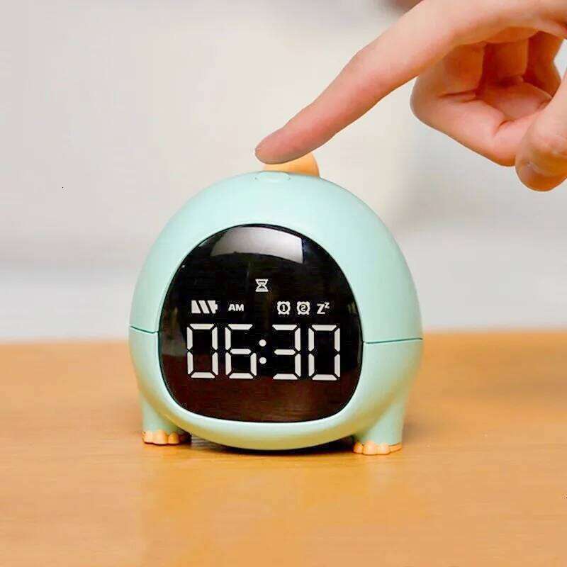 Creative Cartoon Little Dinosaur USB Charging LED, Timed Electronic Clock, Children's Bedside Smart Snooze Alarm Clock W260130