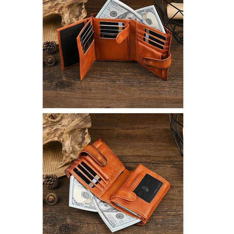 MOTAORA Genuine Leather Bifold Wallet for Men Women Vintage Cowhide Coin Purse Card Holder Money Bag Slim Short Wallets 2025 NEW Z260130