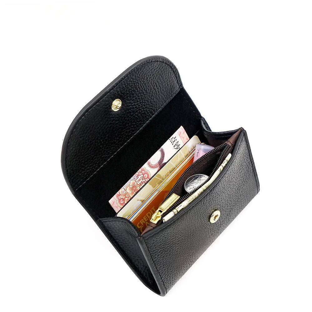 Fashion Short Leather Double Wallet, Women's Small Coin Purse, Mini Credit Card Holder, Key Storage Bag Z260130