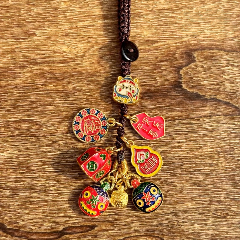Lion Style birthday gift Jewelry Chinese Keychain Dance Gold Eater Beast Charm God of Wealth Lucky Pendant for Car Keys Bag Purse Auspicious Gift for 