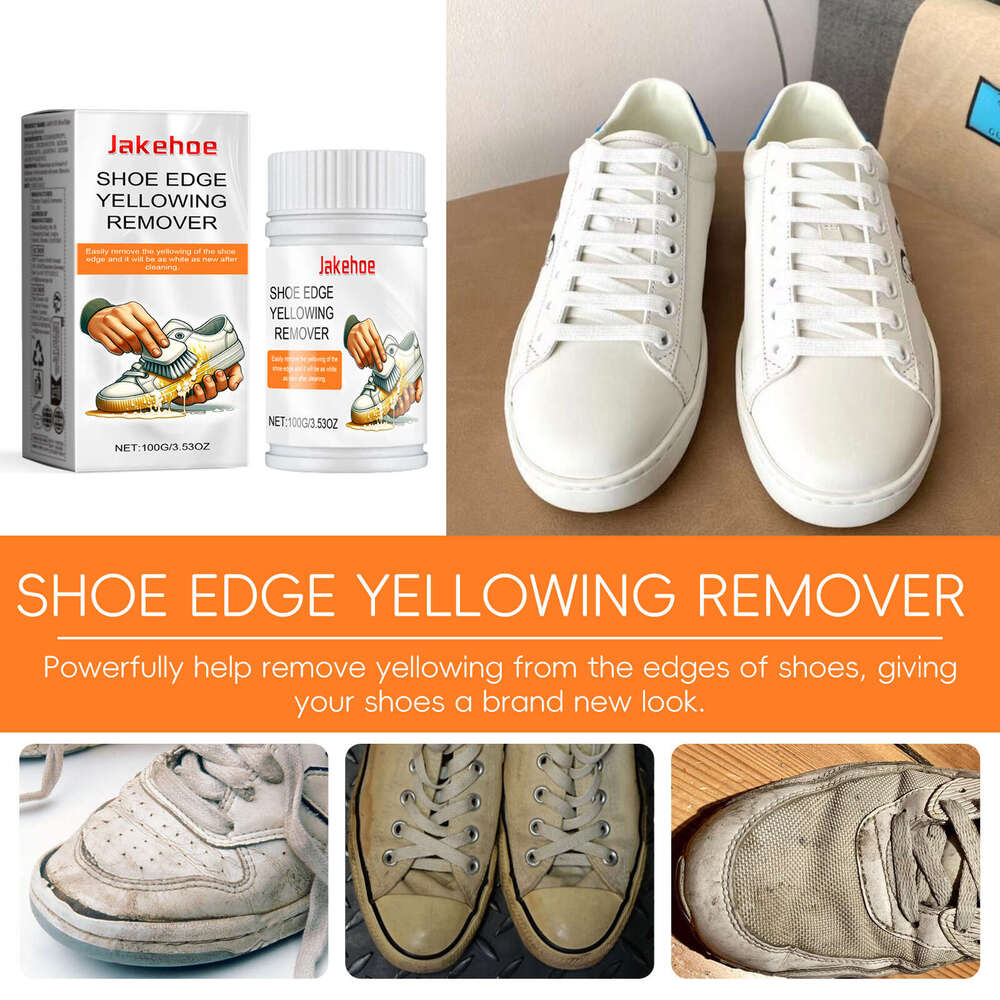 Jakehoe White Sneakers Sports Shoes Shoe Surface Dirt Yellow Edge Brightening Cleaner Milk S260130