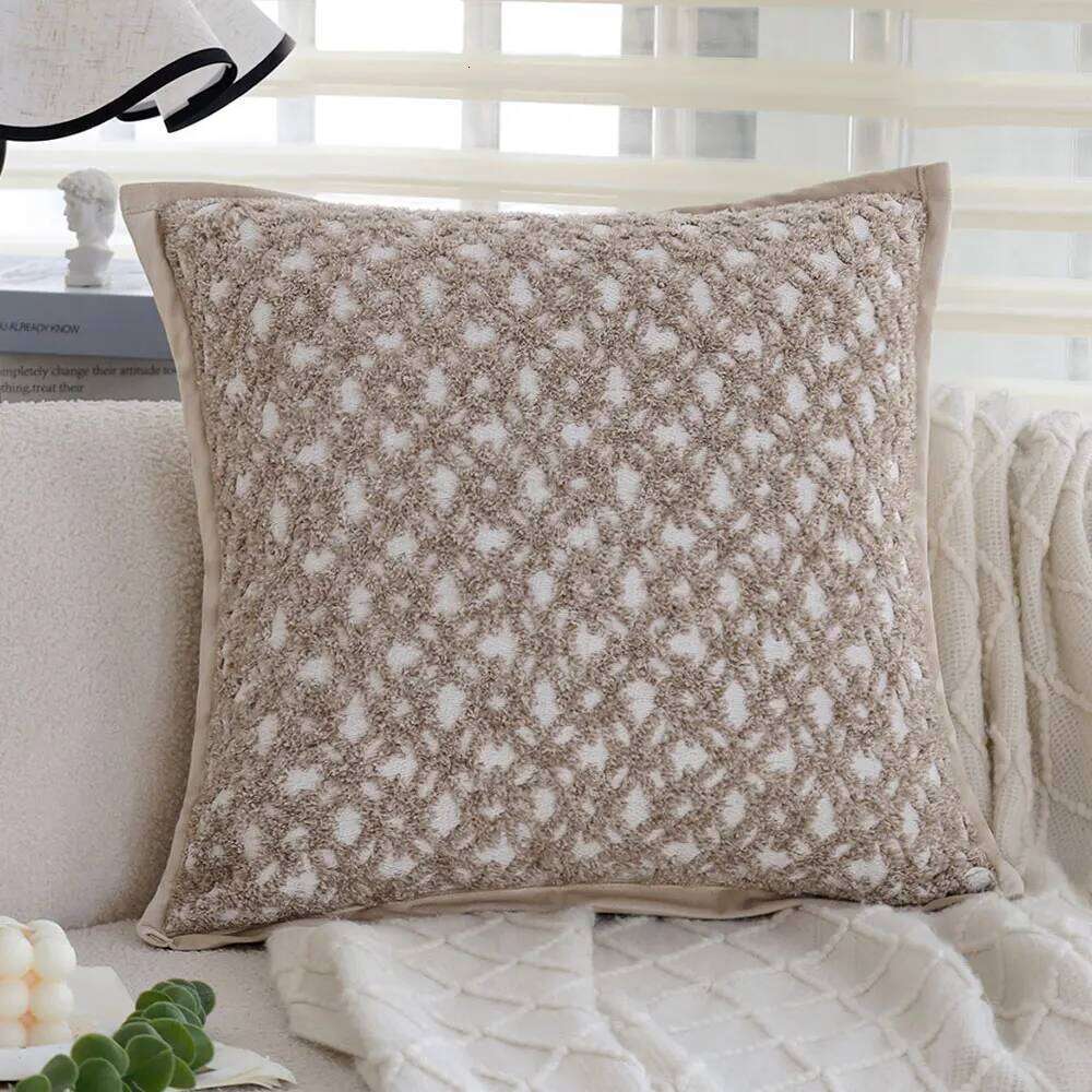 Pillow Case Jacquard Cushion Ultra Soft Throw Pillow Cover For Sofa Living Room Ins Creamy Style Home Decor Funda Cojines De 45X45cm
