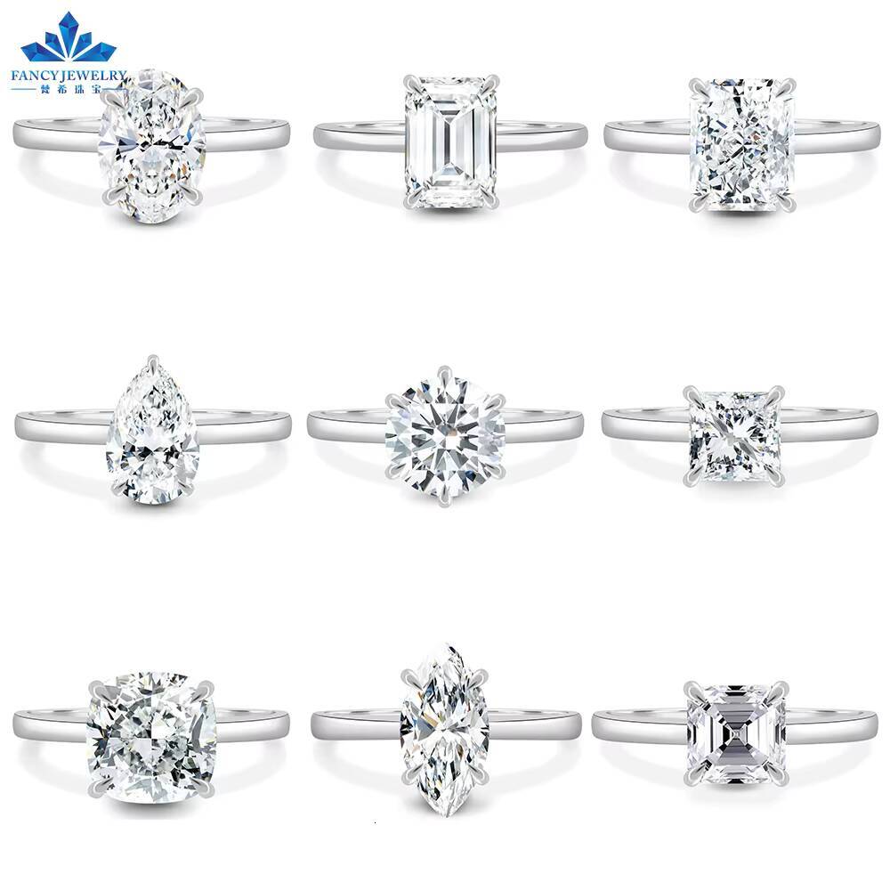 1ct 65mm Moissanite Solitaire 925 Sterling Silver Ring