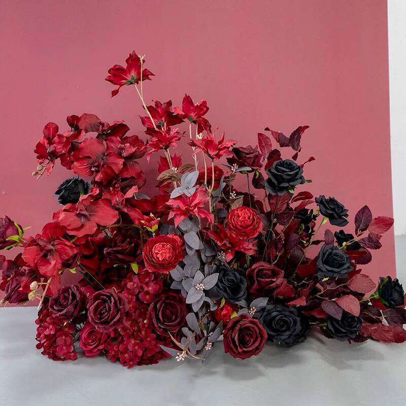 New Red Rose Peony Artificial Hanging Row Wedding Arch Backdrop Decor Corner Flower Road Lead Floral Party Stage Props Y260130