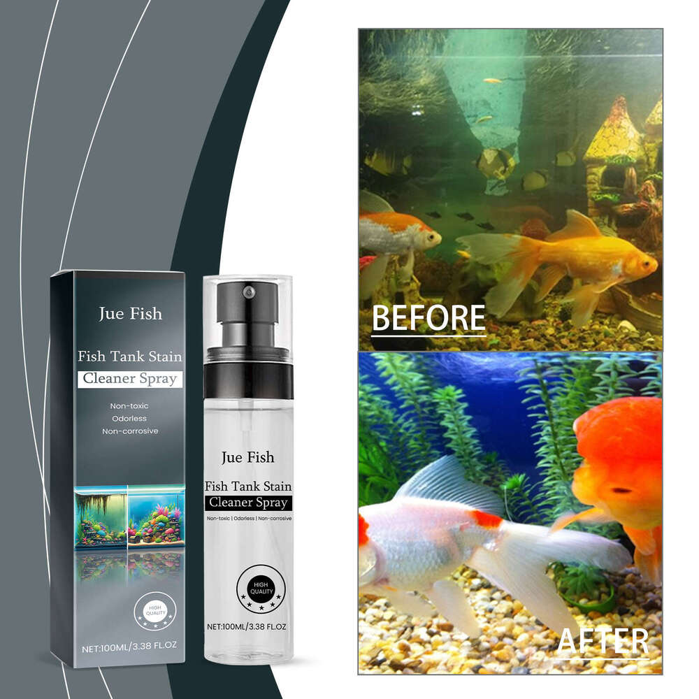 Jue-Fish Tank Stain Removal No Residue Non-Damaging Fish Cleaner Spray S260130