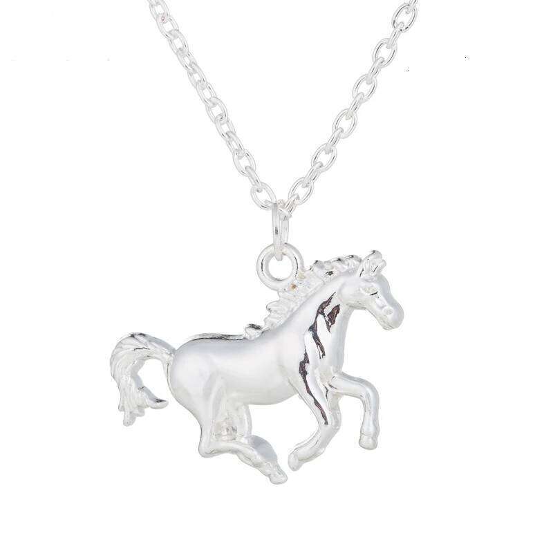 SMJEL Men Necklace Metal Racing Horse Pendants& Necklaces for Women Choker Chain Sliver Color Jewelrys