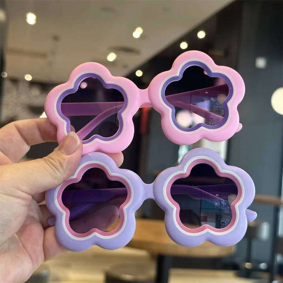 2024 New Children's Sunglasses Flower Shaped Sunscreen Sun Glasses for Female Baby Photography Fashion Shades UV400 Gafas De Sol H260130