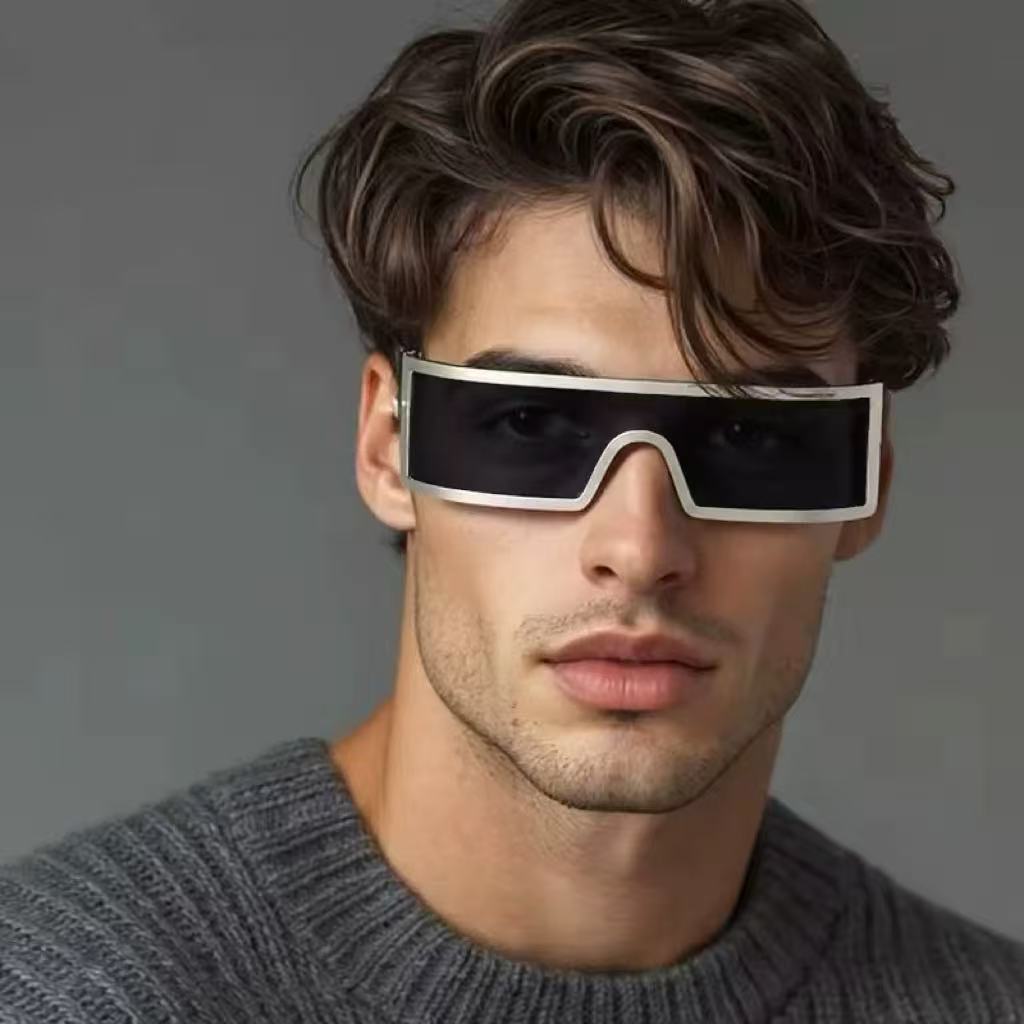 Integrated Futuristic Tech Inspired Unisex Sunglasses with Stylish Design & Durable Frame