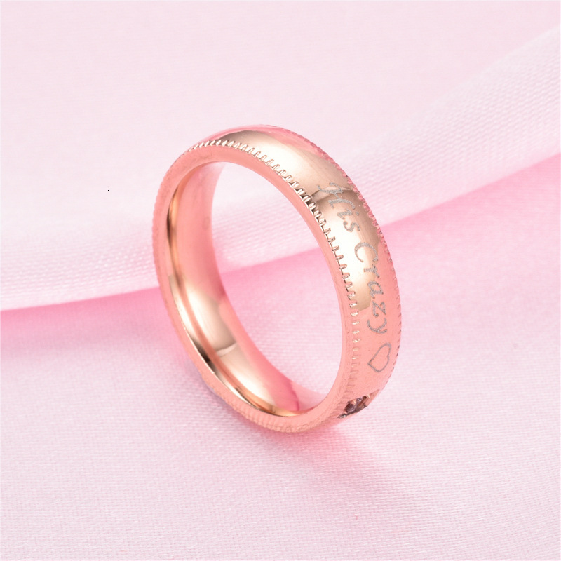 Fashion New Style Diamond-Encrusted Embossed His Crazy Her Weirdo Couple Rings