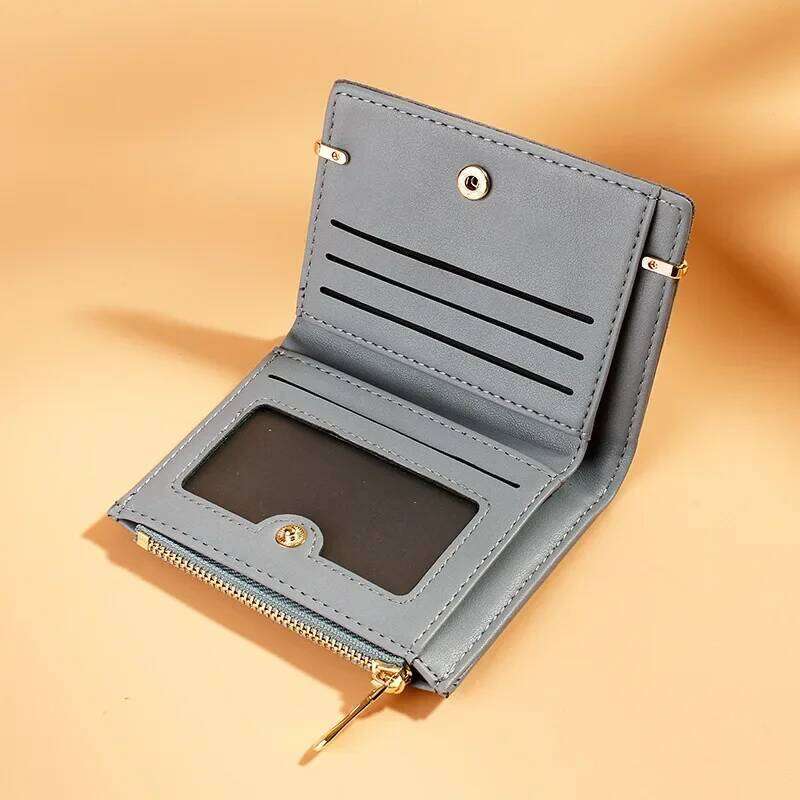 Women Leather Female Purse Mini Hasp Solid Multi-Cards Holder Fashion Coin Short Wallets Slim Small Wallet Zipper Purses Z260130