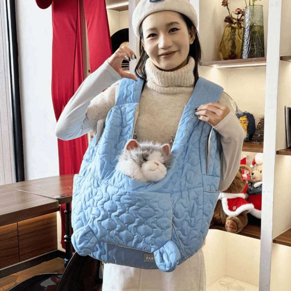 Waterproof Dog Backpack Wear Resistant Large Capacity Pet Chest Cross Strap Hand Free Cat Carrying Bag Shopping 26H0130