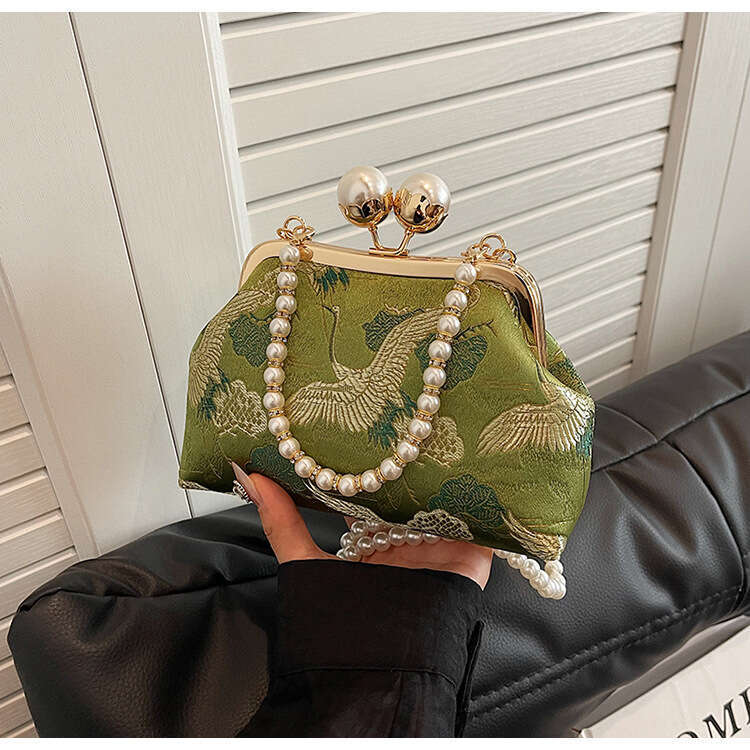 Hot-Selling Large Floral New Chinese National Style Matching Single Shoulder Crossbody Handheld Fashion Women's Evening Small Bag