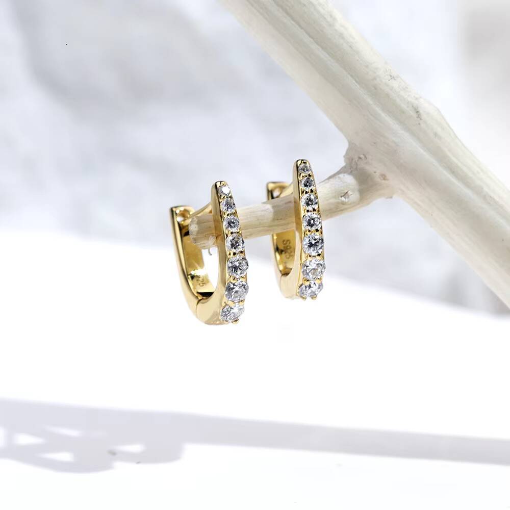 MSE-773 Lab Diamond With Sliver Women Earrings Jewelry Lab Grown Round Shape Diamond