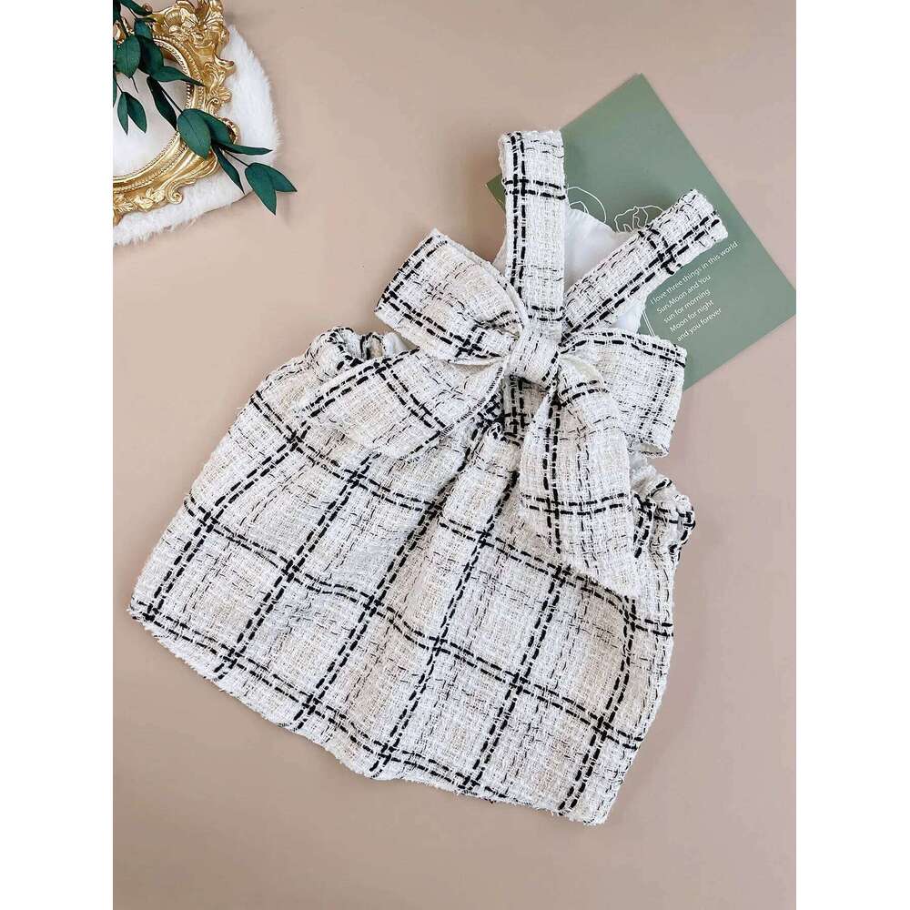 258 High-End, Elegant Dress Made of Woven Material, Featuring a Bow Belt, Suitable for Parties, Outings, Dining, and Casual Home Wear H260129