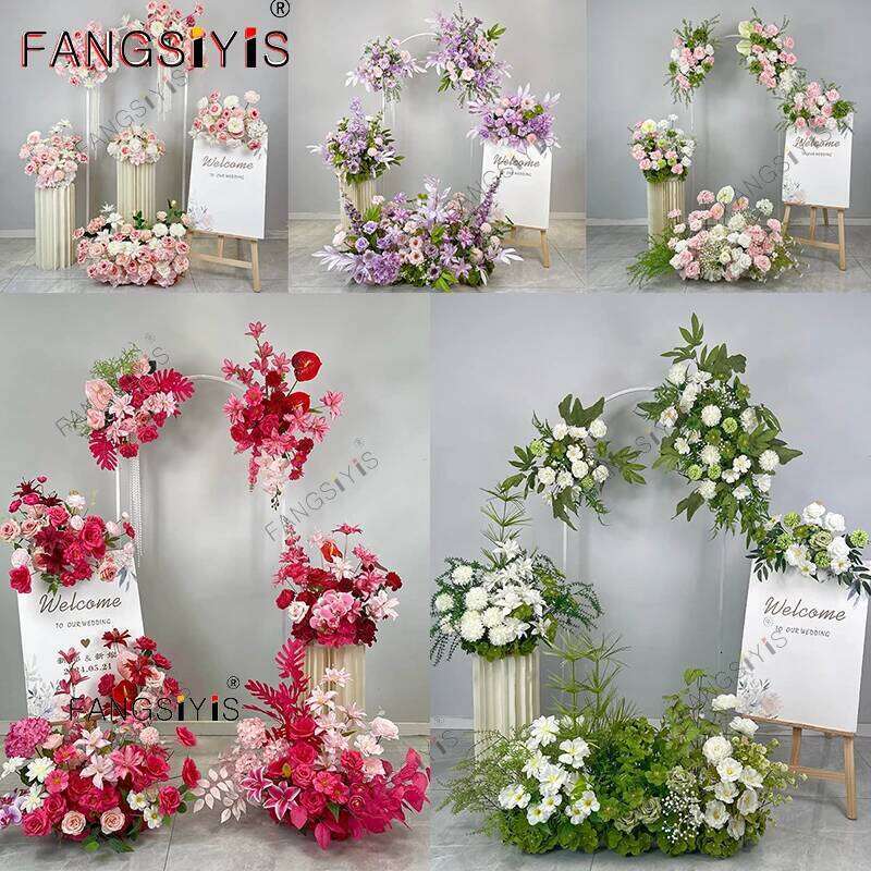 multiple colors Floor Floral Arrangement Wedding Backdrop Arch Decor Hanging Rose Peony Orchid Hydrangea Flower Row Supplies Y260130