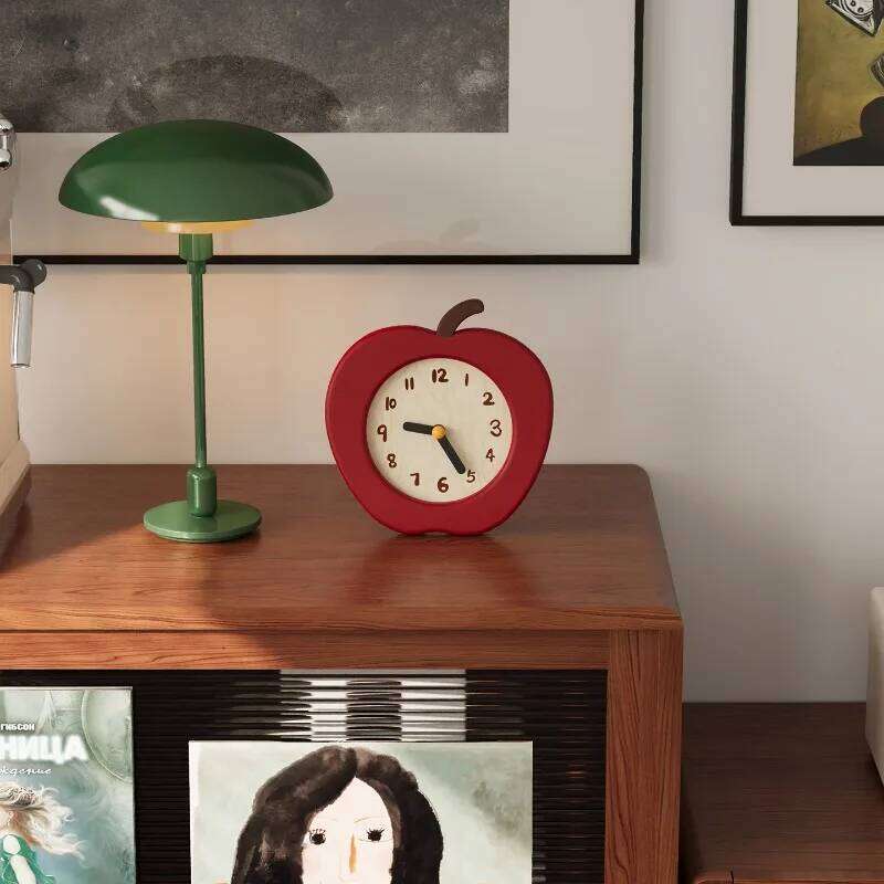 Simple Living Room Table Apple-shaped Bedroom Desktop Clocks Luxury Miniature Aesthetic Desk Clock Creative Home Decor W260130
