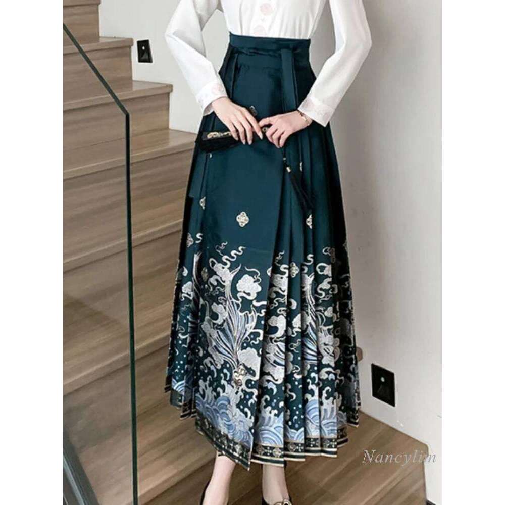 Chinese Style Horse-Face Skirt Women's Clothing Spring New Fashion Daily Hanfu Street Outfits