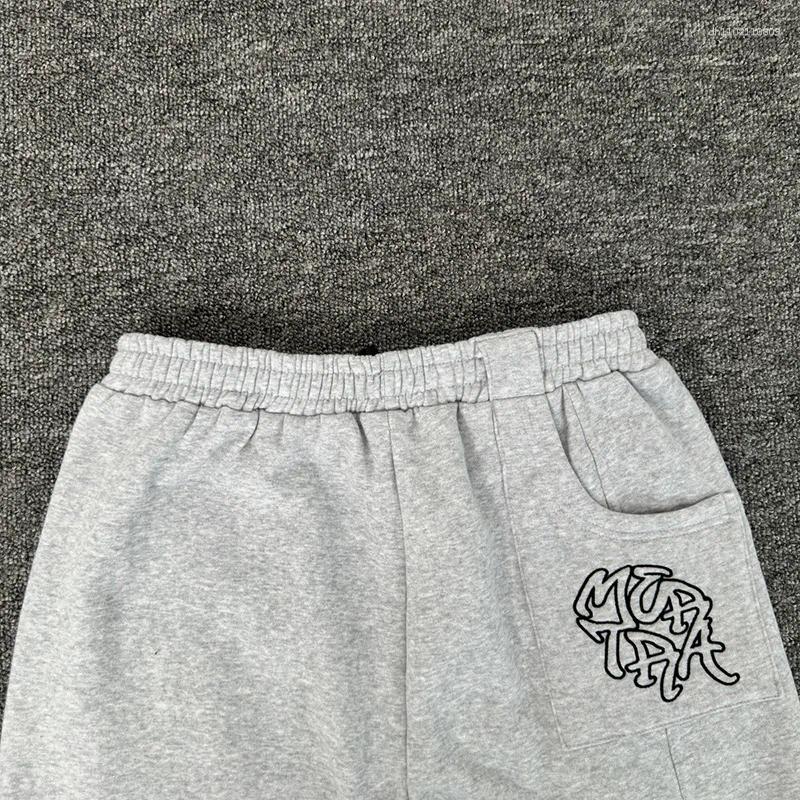 Men's Pants Quality Cotton Gray Jogger Drawstring Sweatpants Men Women Couple Fashion Embroidery Casual