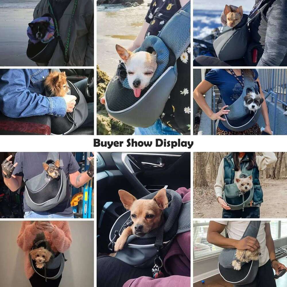 Puppy Carrier S/L Mesh Oxford Single Dog Comfort Shoulder Bag Outdoor Travel Pet Sling Handbag Tote Pouch 26H0130