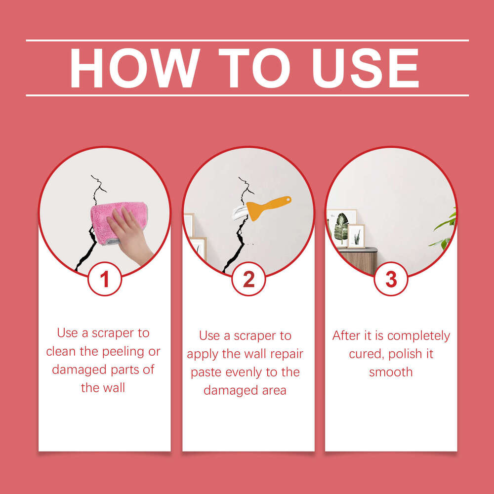 Jakehoe Household Peeling Scratch Dent Crack Nail Hole Repair Wall Paste S260130