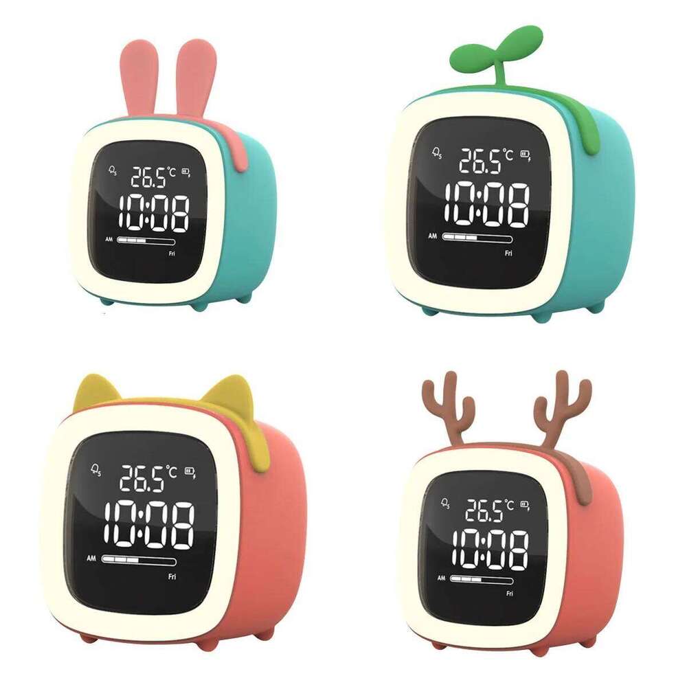 Cute frog Digital Clocks Kids Children Sleeping Training LED Night Light Temperature Display Alarm Clock W260130