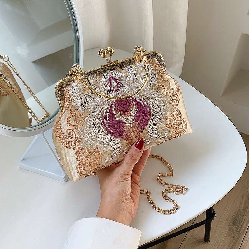 Chinese Embroidered Qipao For Women, Elegant Retro Handbag, Ancient Style Small Bag, Handheld Bag MASA