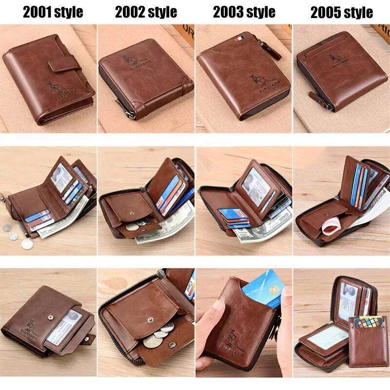 Men's Coin Purse Fashion RFID Blocking Man Leather Zipper Business Card Holder ID Money Bag Wallet Male Z260130