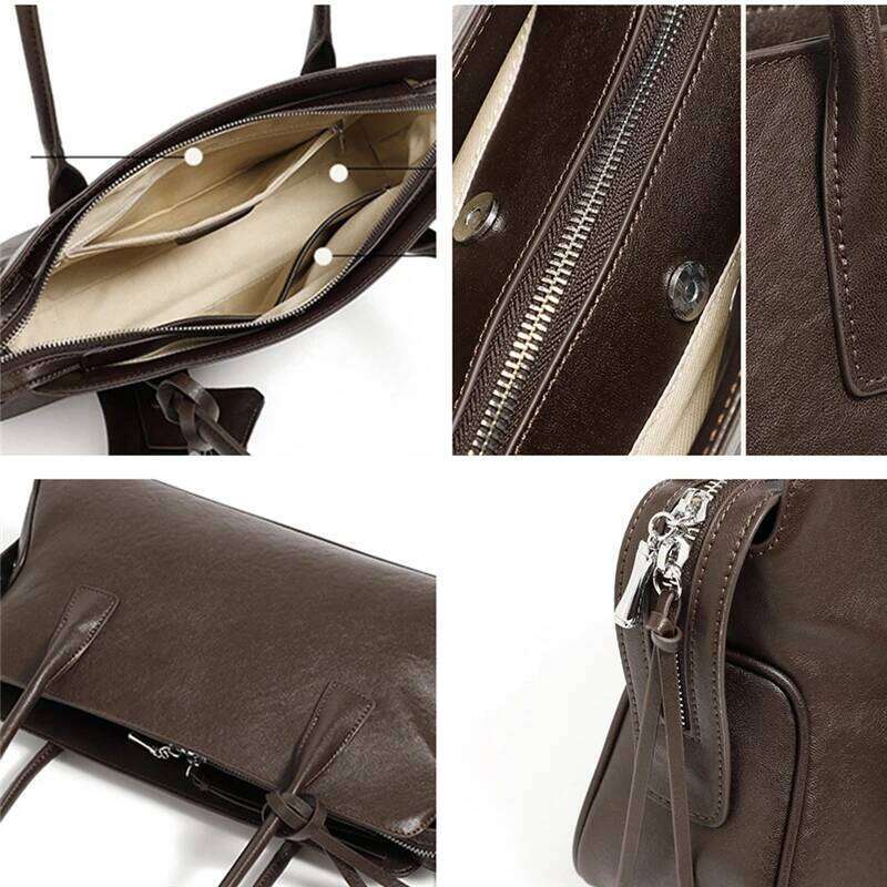 Burminsa Cowhide Genuine Leather Underarm Shoulder Bags For Women 2025 Luxury Designer Top Handle Bowling Tote Ladies Handbags