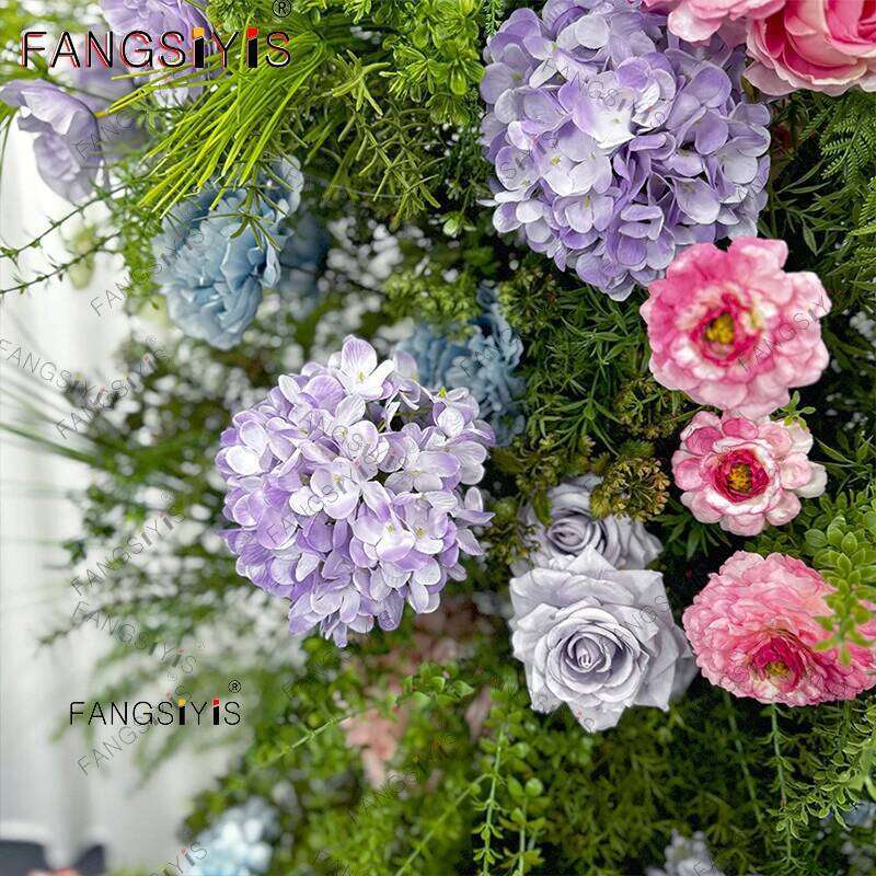 Colorful Rose Greenery Plant leaves Artificial Flower Arrangements For Wedding Backdrop KT Board Decor Table Event Flowers W260130