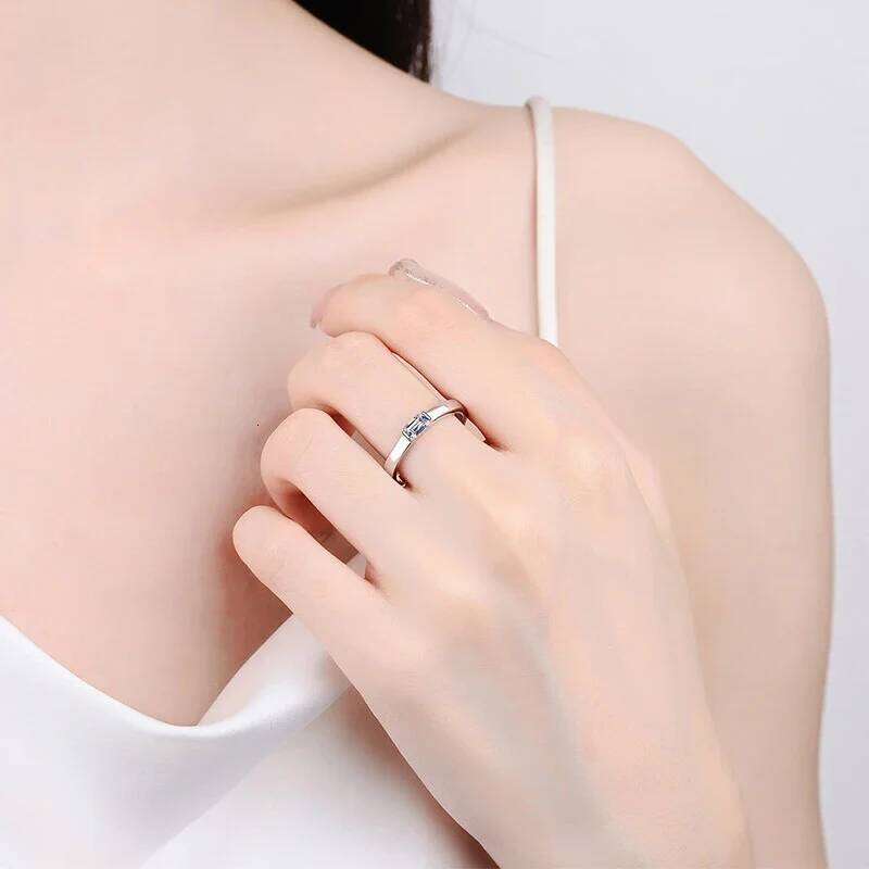 NeeTim 0.5ct 4x6mm Emerald Cut Moissanite Engagement Ring Women Bridal Proposal Rings S925 Sterling Silver Bands Wedding Band XJ260130